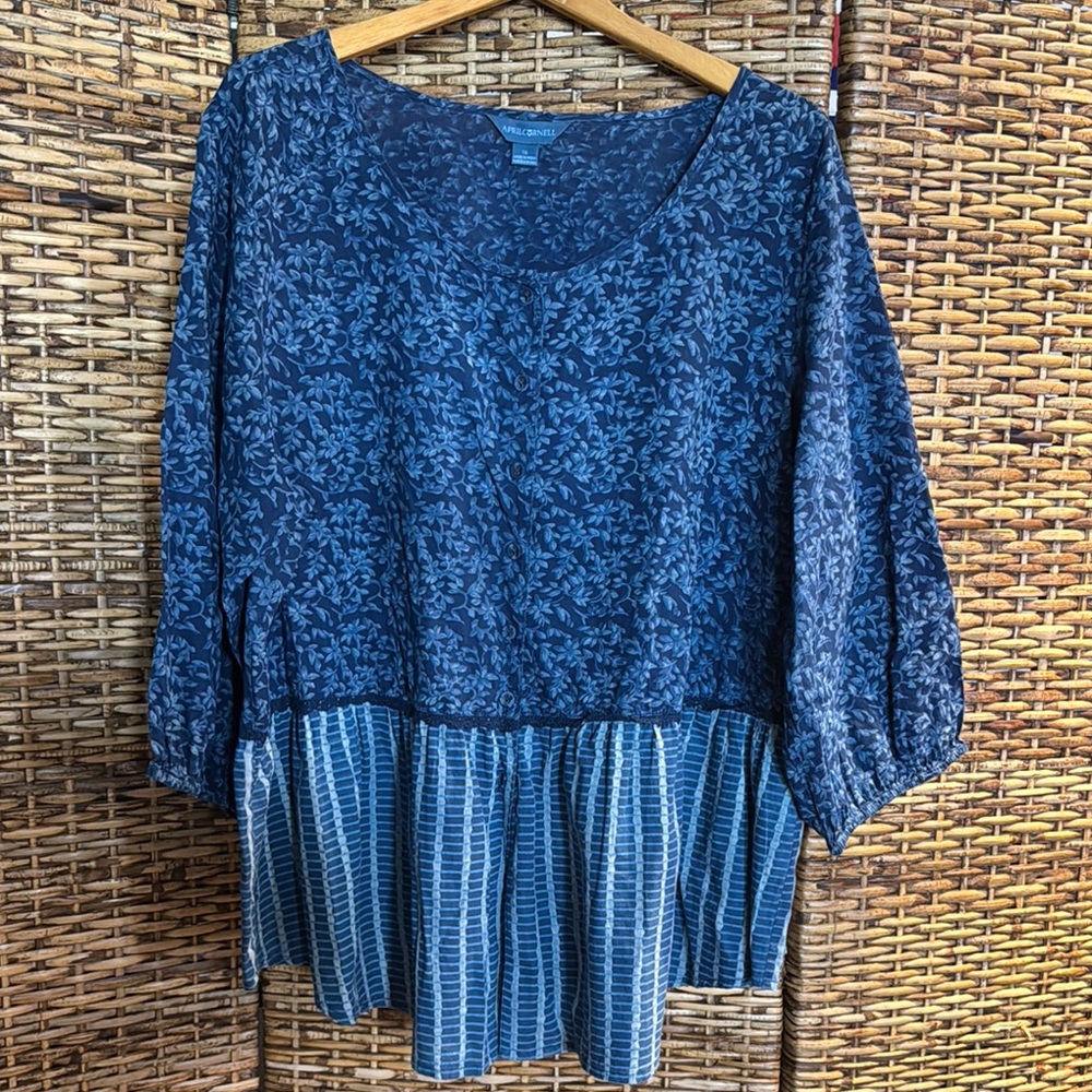 Blue Floral Women's Top April Cornell